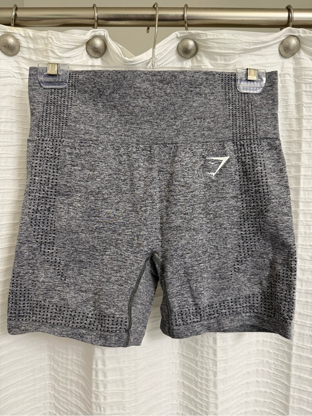 Gymshark Seamless High-Waist Heather Gray Biker Shorts